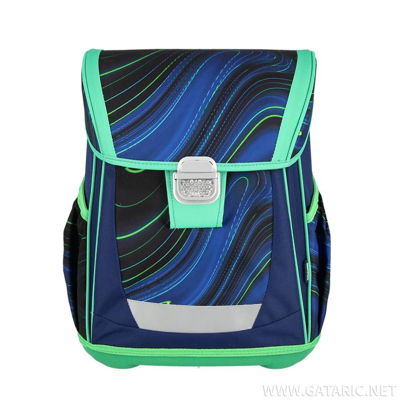 School bag set ''BLUE STRIPES'' COOL 4-Pcs (Metal buckle) 