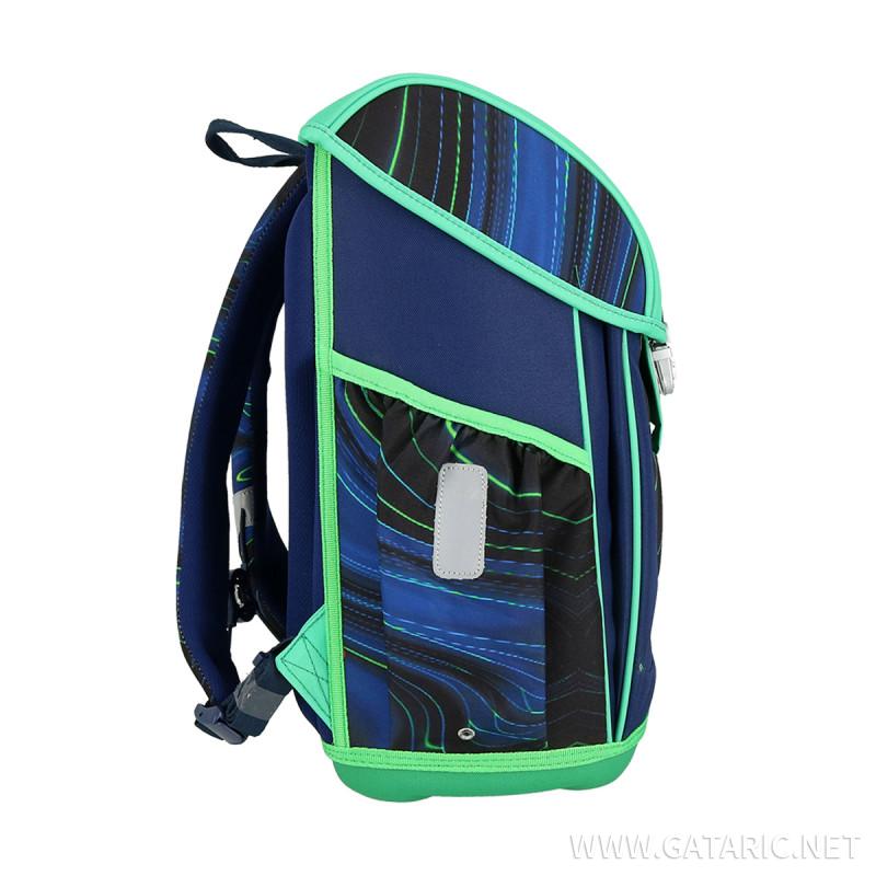 School bag set ''BLUE STRIPES'' COOL 4-Pcs (Metal buckle) 