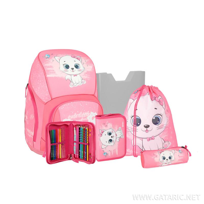 School bag set ''LITTLE CUTE CAT'' 3D VARIO 5-Pcs (Magnetic buckle)