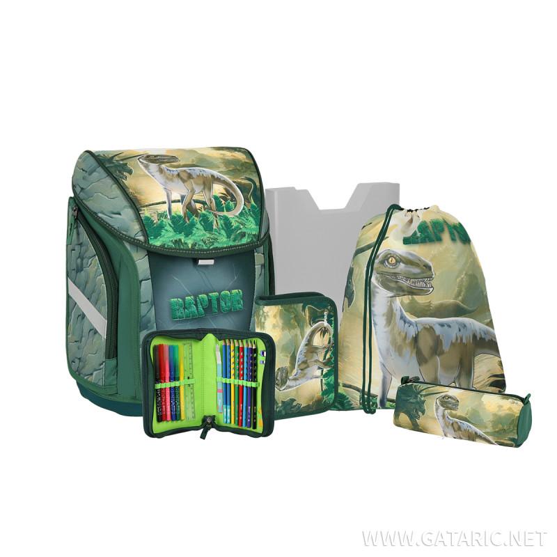 School bag set ''RAPTOR'' 3D COMO 5-Pcs (Magnetic buckle) 