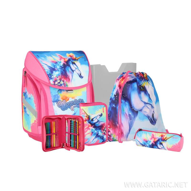 School bag set ''UNICORN'' 3D COMO 5-Pcs (Magnetic buckle) 