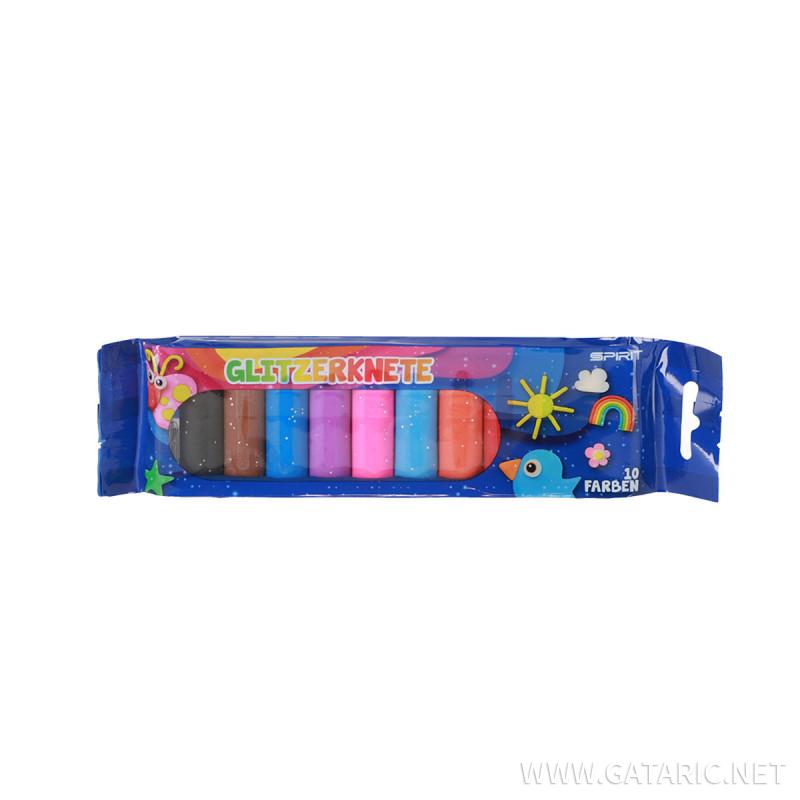 Modeling clay Glitter, 10 colors 