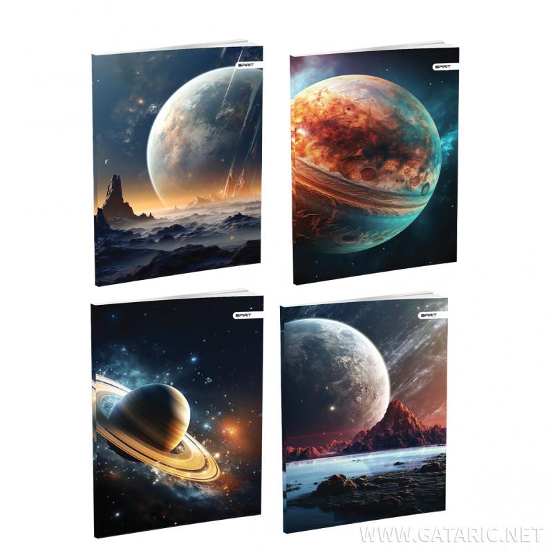 Sveska Premium A5 meki povez karo Planets 52 lista 