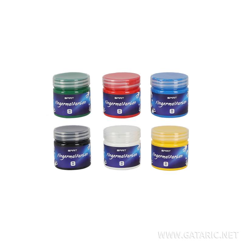 Boja za oslikavanje prstima 6 Boja, 50ml 