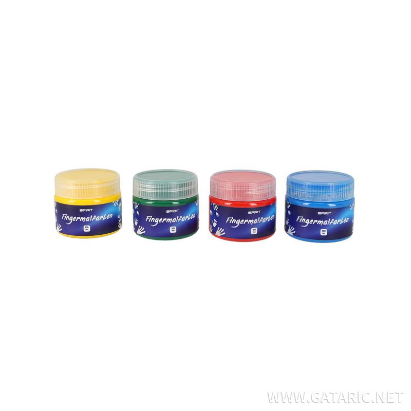 Boja za oslikavanje prstima 4 Boja, 100ml 