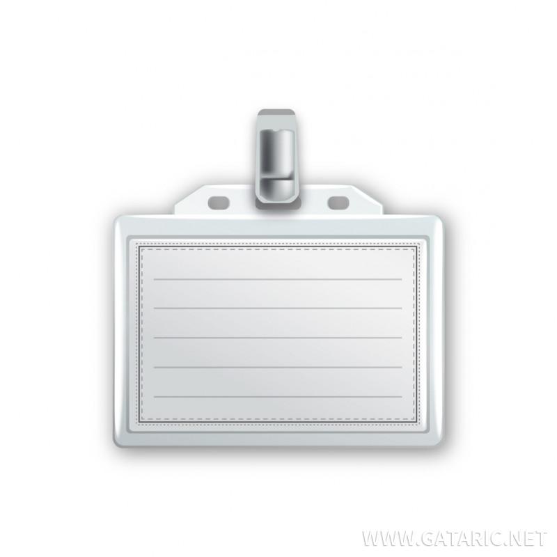 Name Badge With Clamp, 90x60mm 