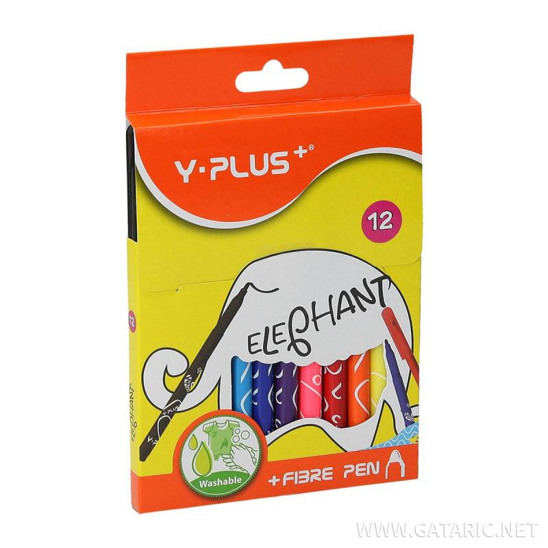 Fiber pens ''Elephant'', 12 colours 