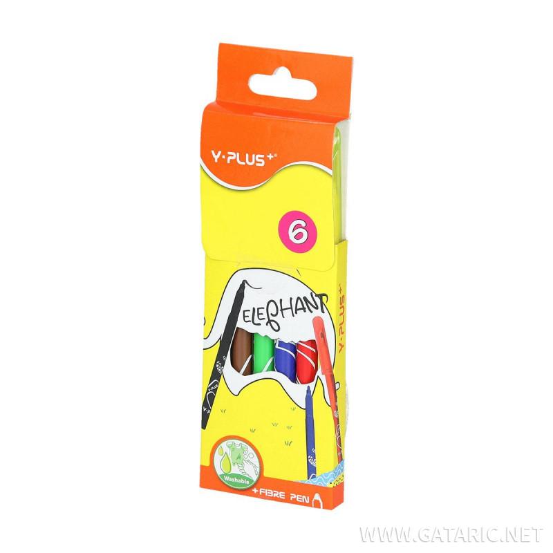 Fiber pens ''Elephant'', 6 colours 