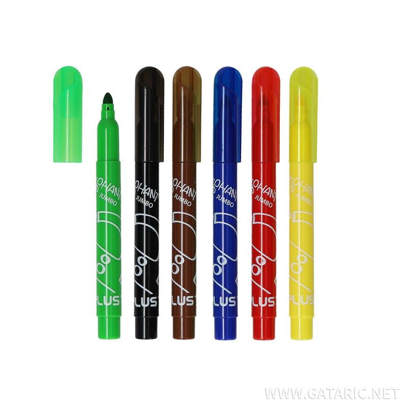 Fiber pens ''Elephant Jumbo'', 6 colours 