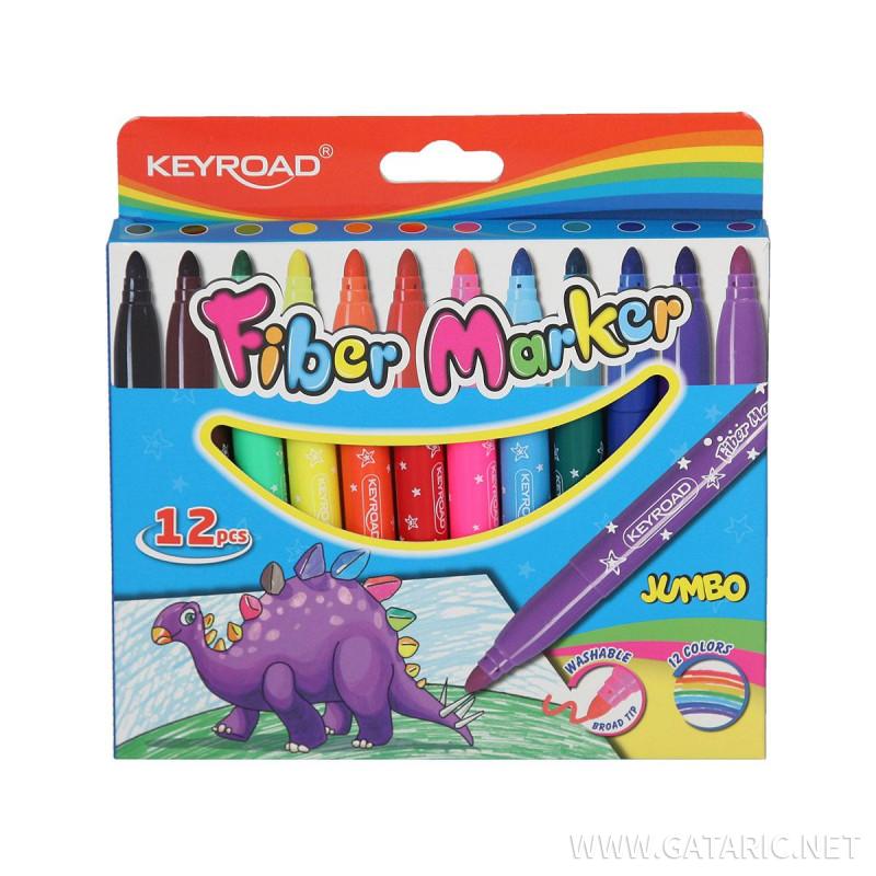 Fiber Marker ''Jumbo Stars'', 12 colors