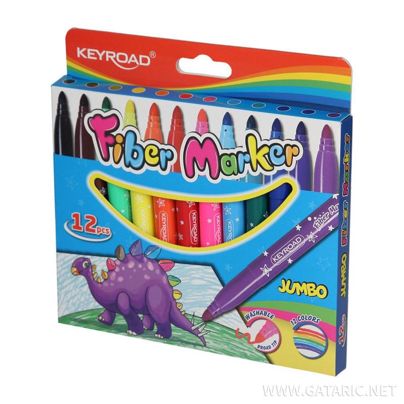 Fiber Marker ''Jumbo Stars'', 12 colors 