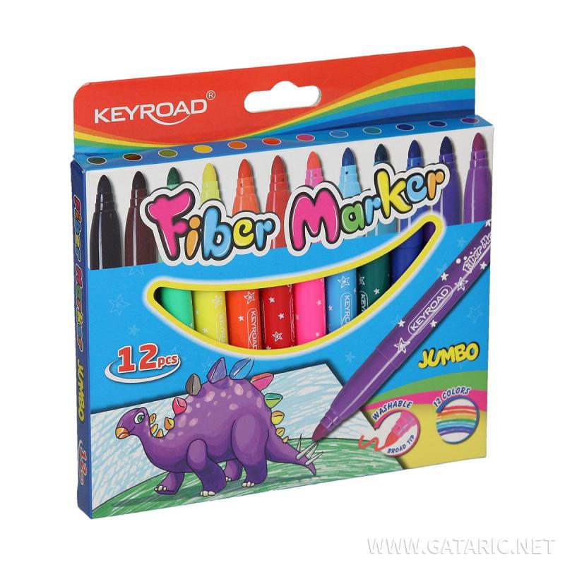 Fiber Marker ''Jumbo Stars'', 12 colors