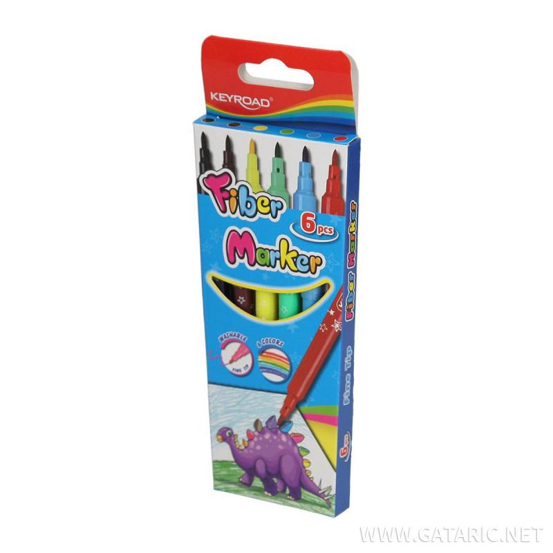 Fiber Marker ''Stars'', 6 colours 