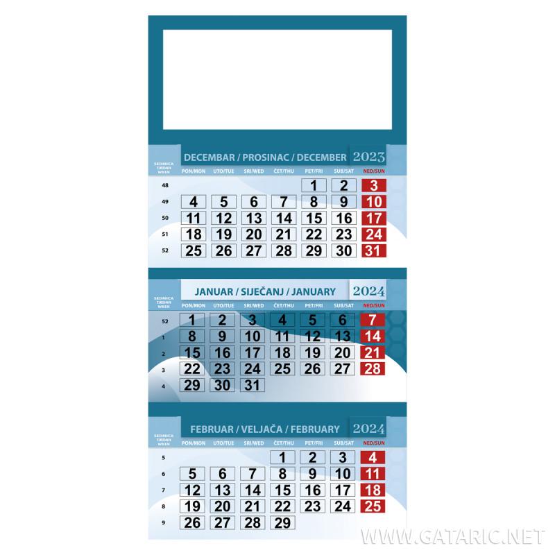 Kalendar ''Poslovni'', trodelni 