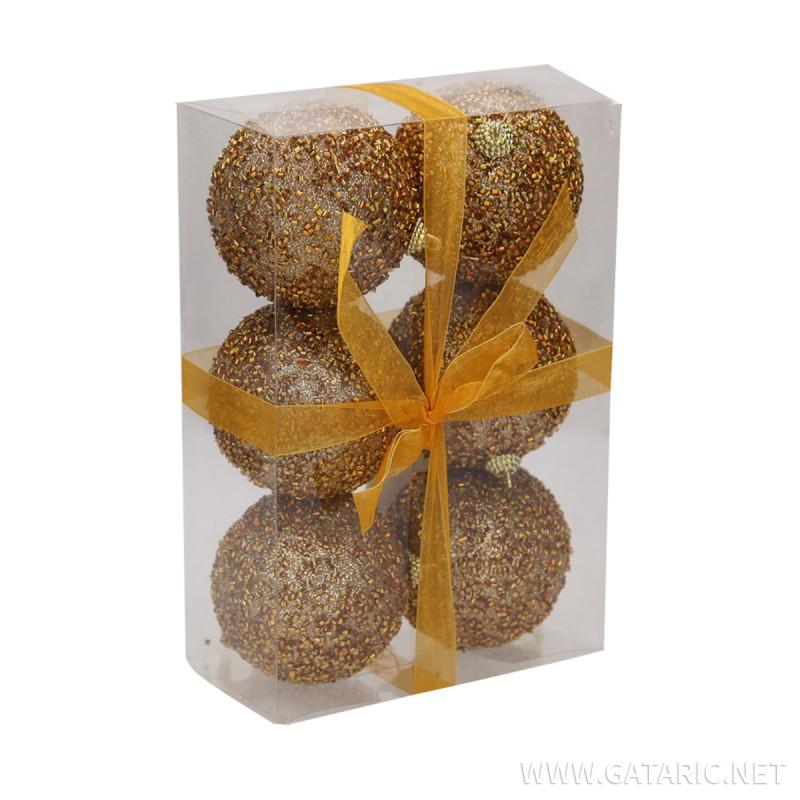 New Year ball 8cm, 6/1 set