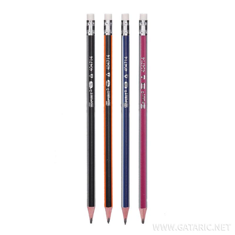 Wooden Pencils with eraser ''Matt triangle''