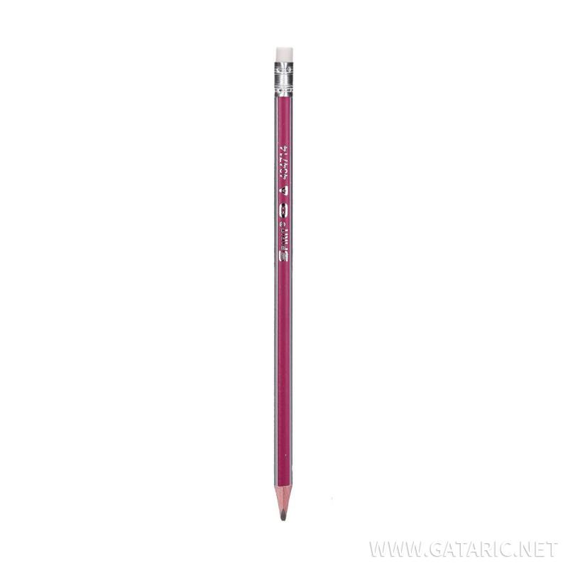 Wooden Pencils with eraser ''Matt triangle''
