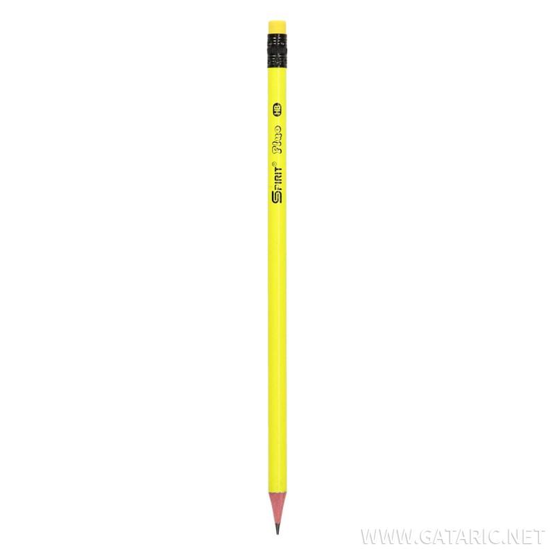 Wooden pencils with eraser ''Fluo round''