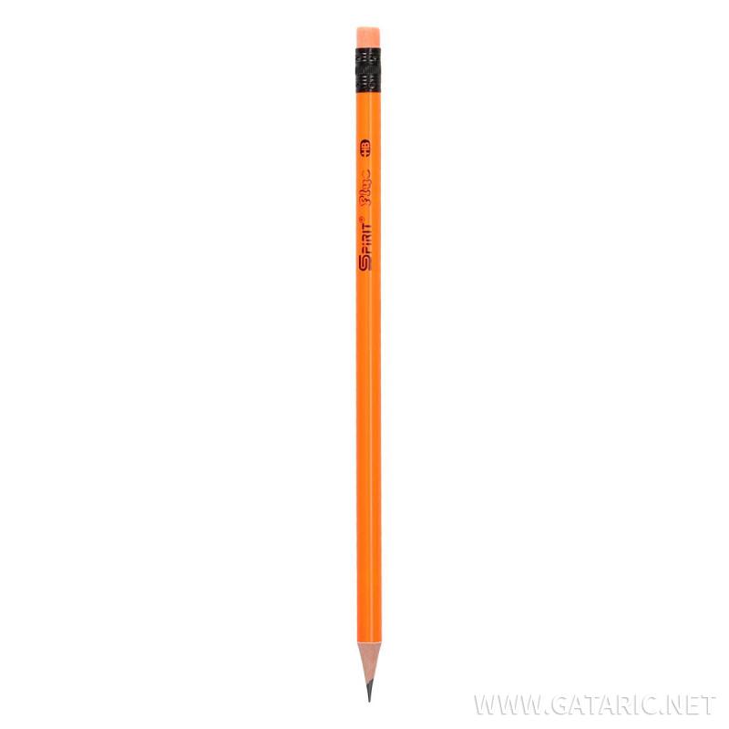 Wooden pencils with eraser ''Fluo round''