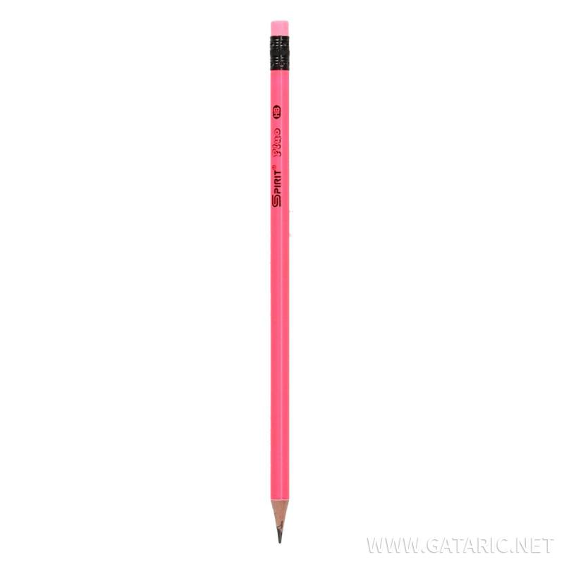 Wooden pencils with eraser ''Fluo round''