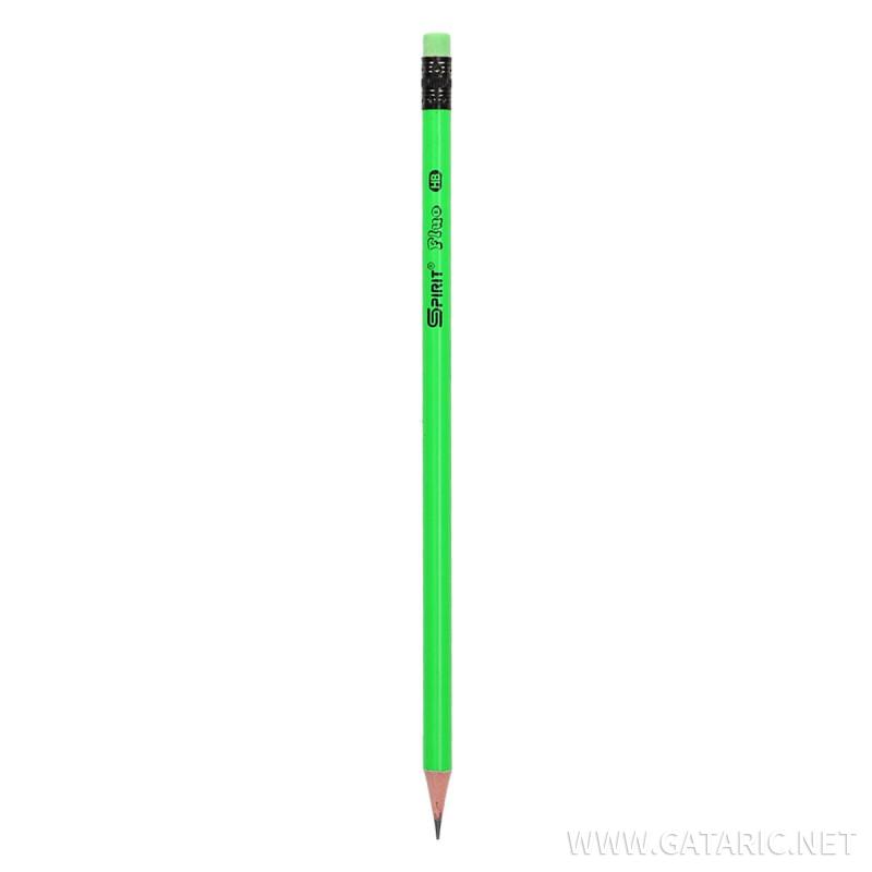 Wooden pencils with eraser ''Fluo round''