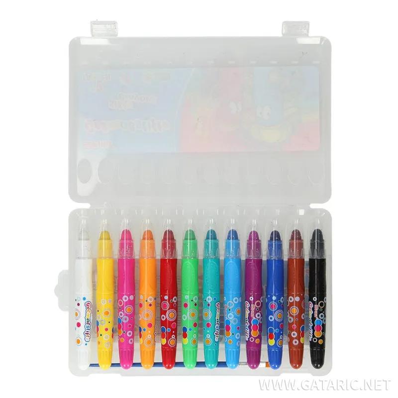 Silky crayons, 12pcs in pack 