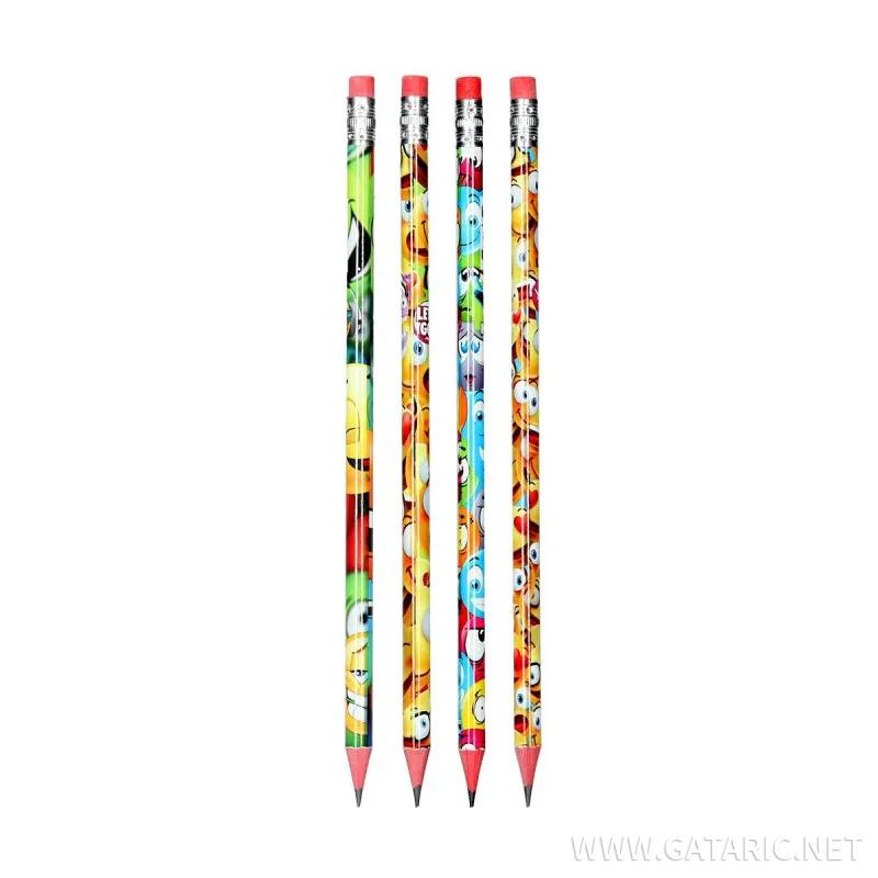 Bleistifte Rund mit Radiergummi  Happy 144 Stk 