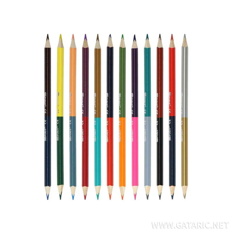 Wooden color pencils ''DUO'', 12+12 