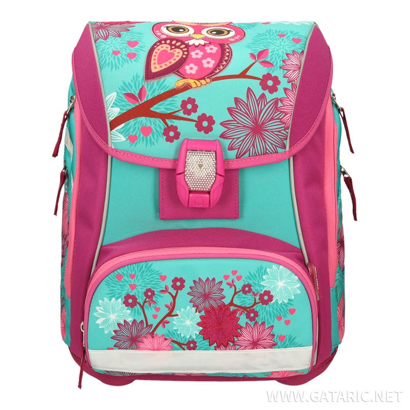 School bag set ''OWL'' Prolight 5-Pcs (LED buckle)