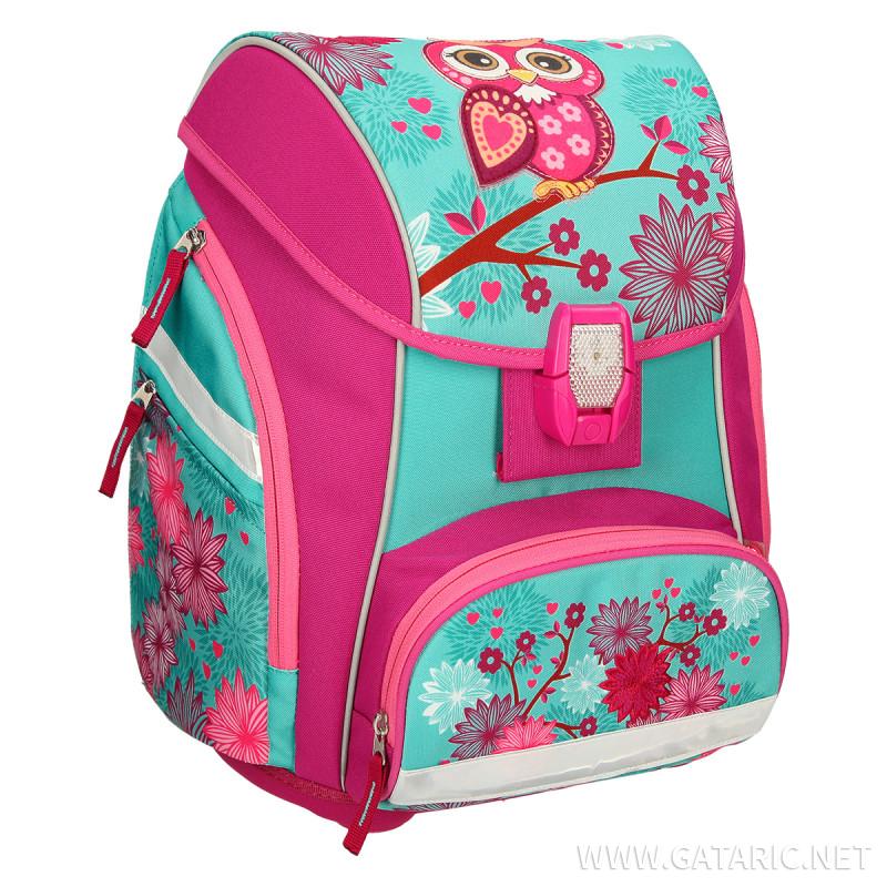 School bag set ''OWL'' Prolight 5-Pcs (LED buckle)