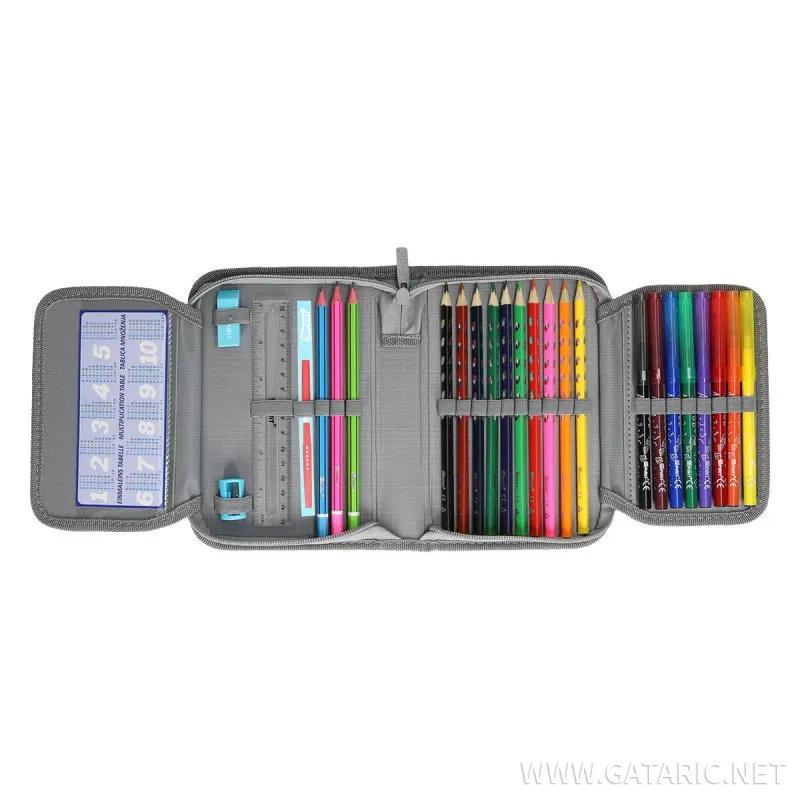 Pencil case ''STRIPES'' 1-Zipper, 2/1 (Assorted colours) 
