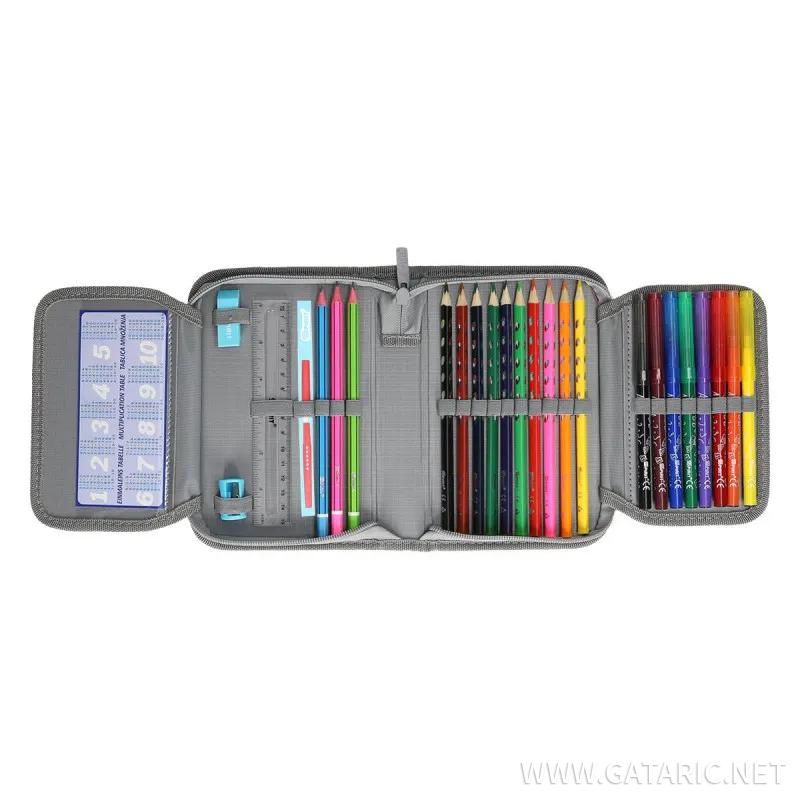 Pencil case ''STRIPES'' 1-Zipper, 2/1 (Assorted colours)