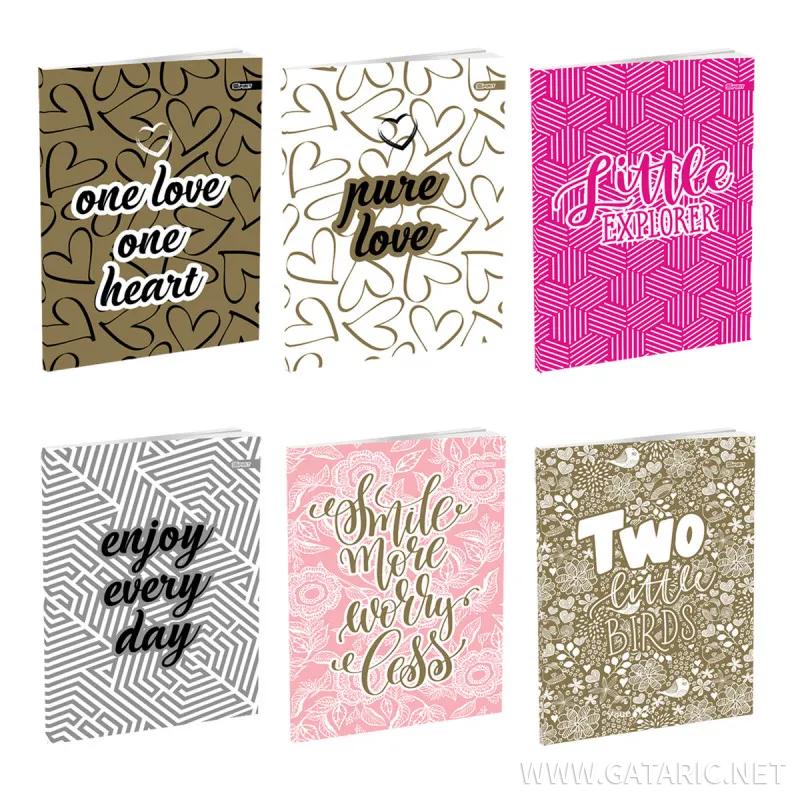 School notebook A5 ''Glitter'', soft covers, 52 sheet, lines