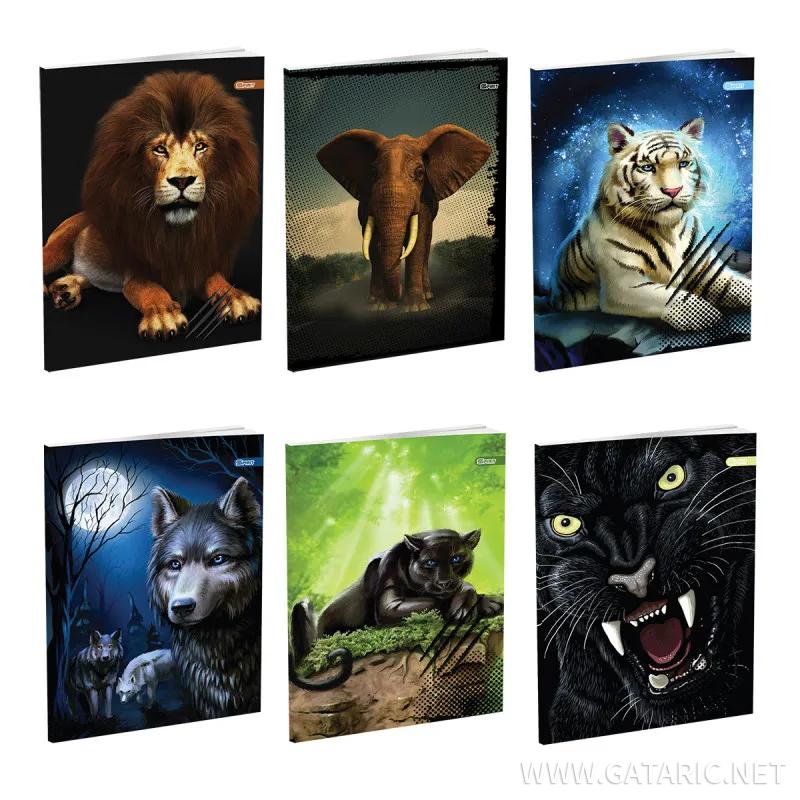 School notebook A5 ''Animals'', soft covers, 52 sheet, squared 