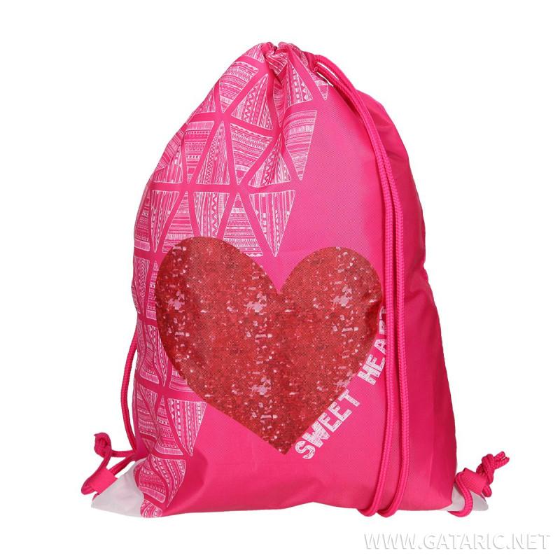 School bag set ''RED HEART'' Prolight 5-Pcs (LED buckle)