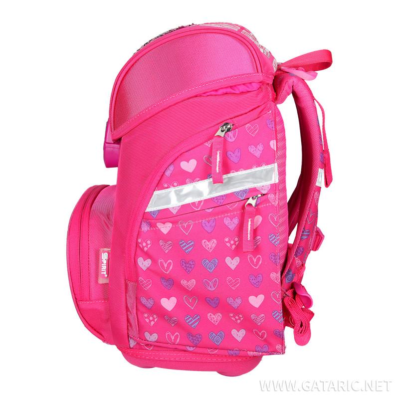 School bag set ''RED HEART'' Prolight 5-Pcs (LED buckle)