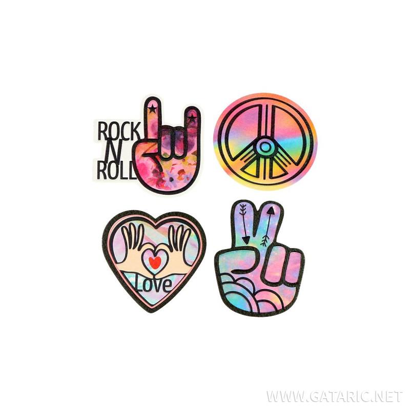 Sticker ''ROCK & ROLL'' Patch Me, 4/1 (Blister)
