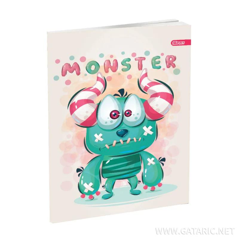 School Notebook A5, soft cover, Lines, Monster III, 52 sheets 
