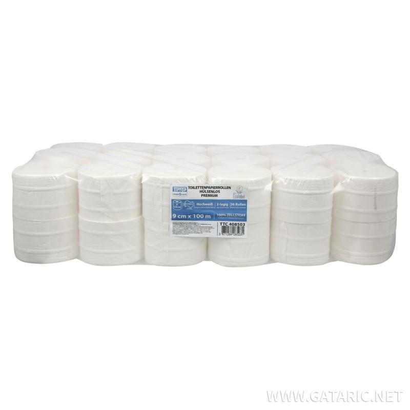 Toalet paper in rolls without inner core 100m