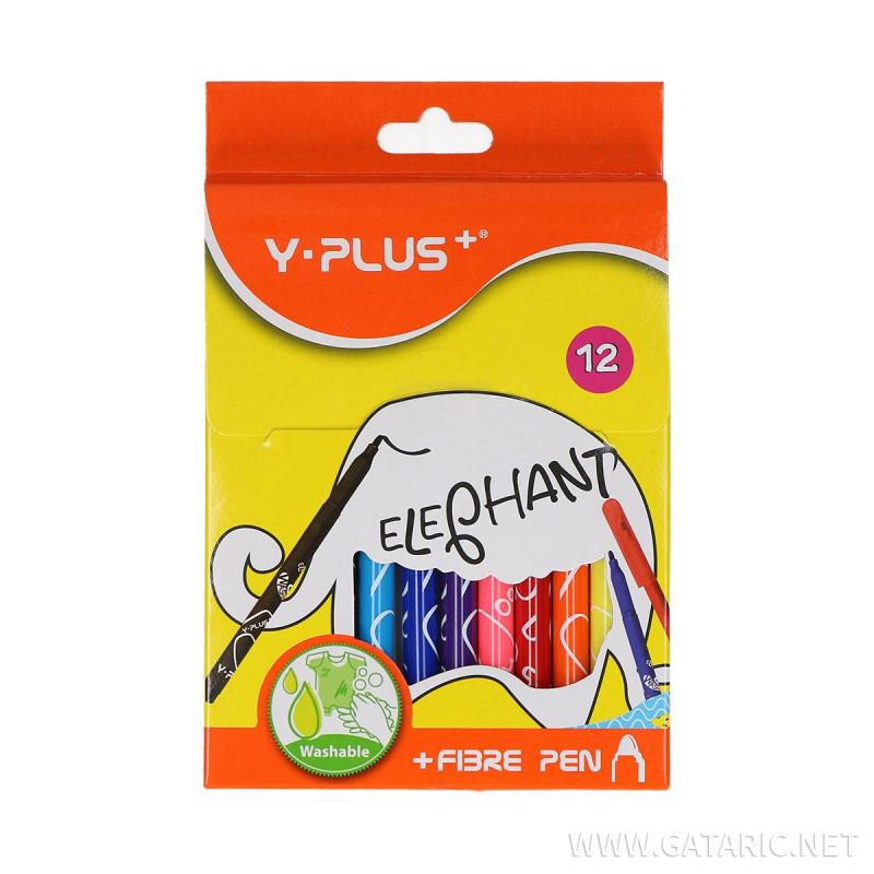 Fiber pens ''Elephant'', 12 colours