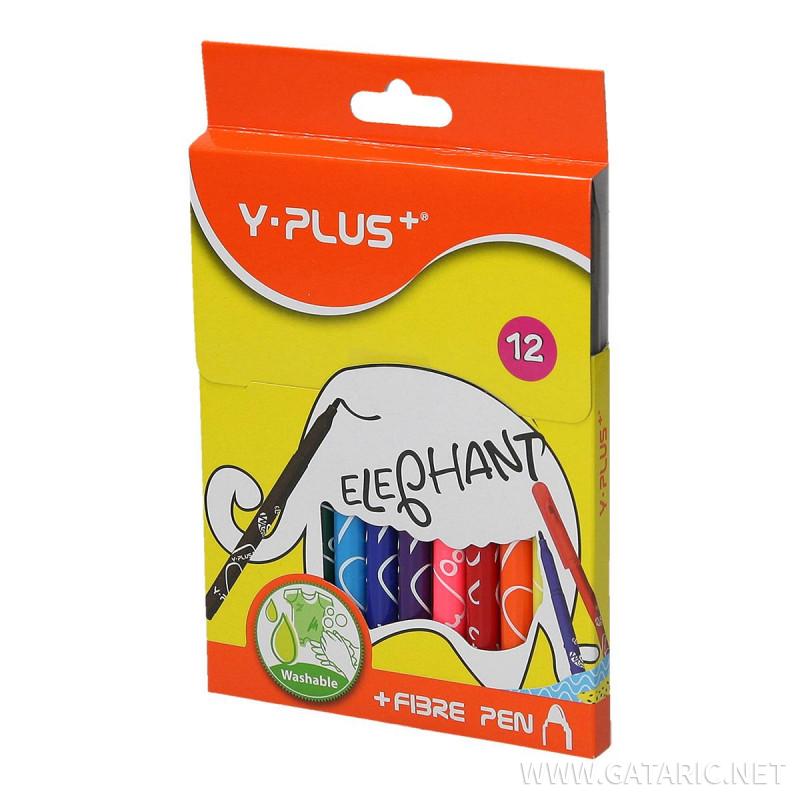 Fiber pens ''Elephant'', 12 colours