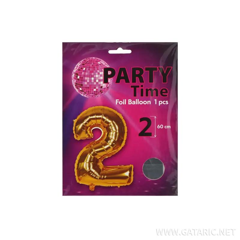 Balon Broj 2 srebrni 60cm 