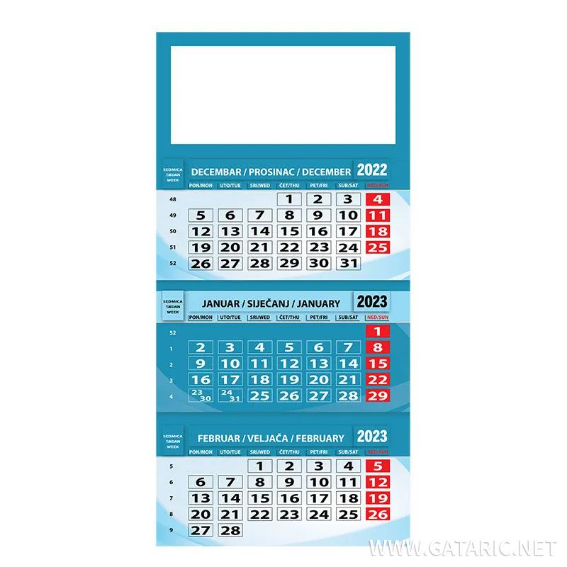 Kalendar poslovni, trodjelni 